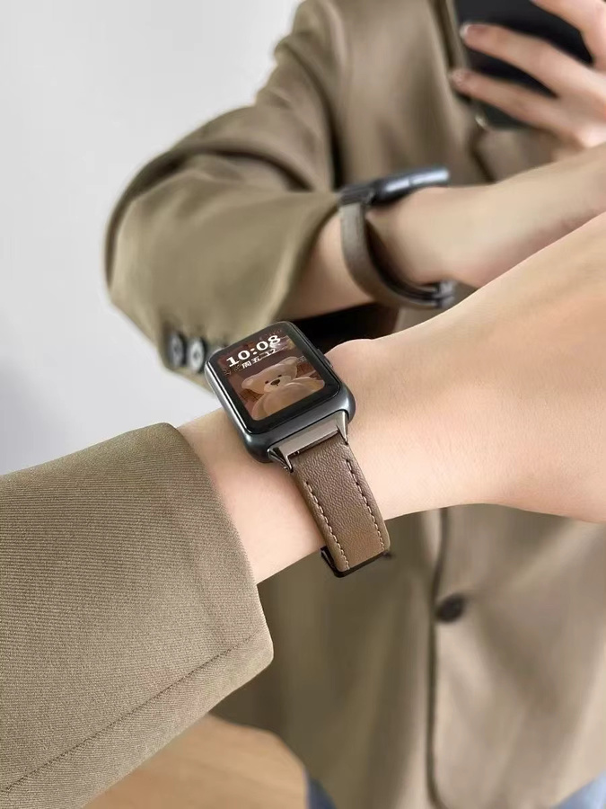Uhrenarmband Leder, Magnetisch, Schwarz, Unisex, für Huawei Band 10 9 8 - Bild 4