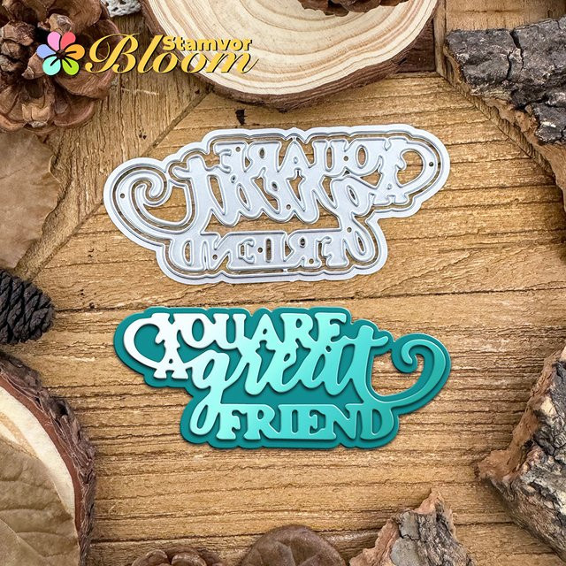 Schöne Schichten Metall-Stanzformen YOU'RE A GREAT FRIEND für Scrapbooking in Silber - Bild 1