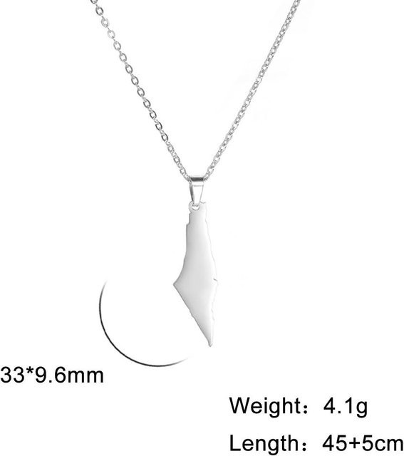 YULIN Kartenanhänger Halskette, Edelstahl, Gold, Unisex, 45-50cm - Bild 1
