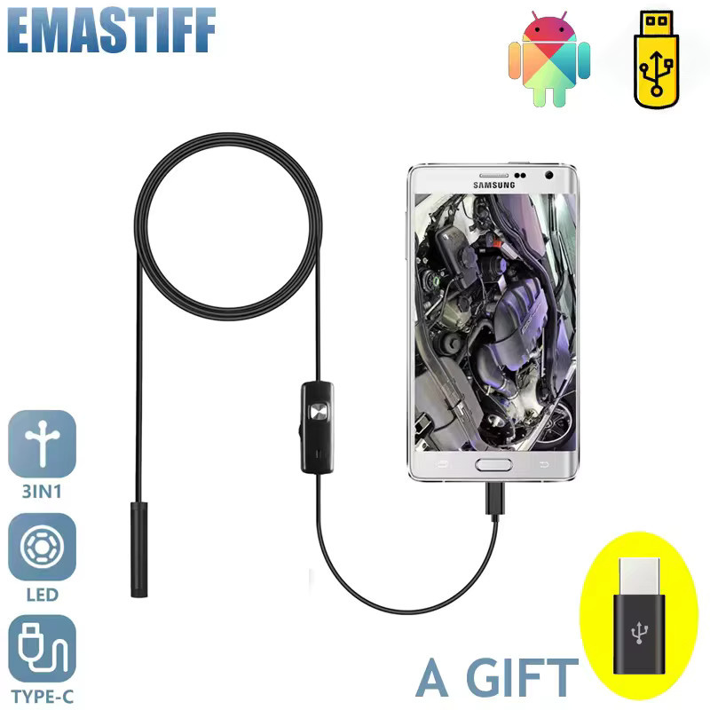 eMastiff Endoskopkamera Flexibel in Schwarz mit 7mm Durchmesser, IP67 Wasserdicht, Micro-USB und 6 einstellbaren LEDs für Android, PC und Notebook - Bild 2