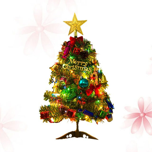 Mehrfarbiger LED Fiber Optic Weihnachtsbaum aus PVC, 50 cm Höhe - Bild 1