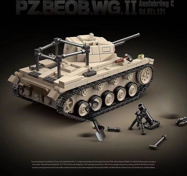 PZ.BEOB.WG.II Weltkrieg II Tank Fahrzeug Modell, Bausteine, 658 Teile - Bild 1