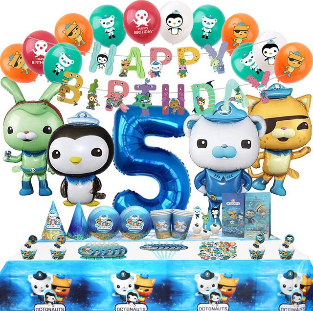 TAKARA TOMY Octonauts Geburtstagsparty-Dekorationsset mit Aluminiumfolienballons und Latexballons in Mehrfarbig - Bild 1