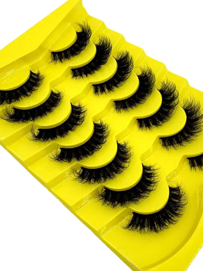 AMSDCN Künstliche Wimpern, 3D-Nerzfell, Black, 7 Paar, Unisex - Bild 3
