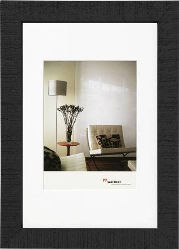 Walther Design Bilderrahmen aus Holz in Schwarz mit Passepartout, Format: 20 x 30 cm - Bild 1