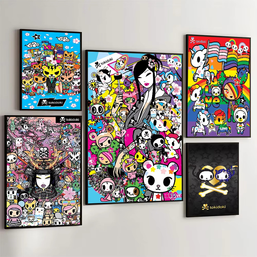 Kawaii T-Tokidoki Wandposter selbstklebend wasserfest aus Papier in Mehrfarben zur Wanddekoration für Kaffeehaus und Bar - Bild 2