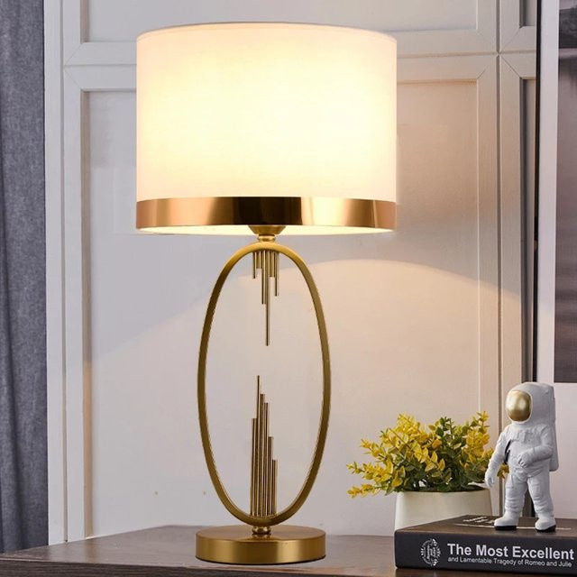 Moderne Tischlampe von Vecli in Weiß für Wohnzimmer, Schlafzimmer und Nachttisch - Bild 1