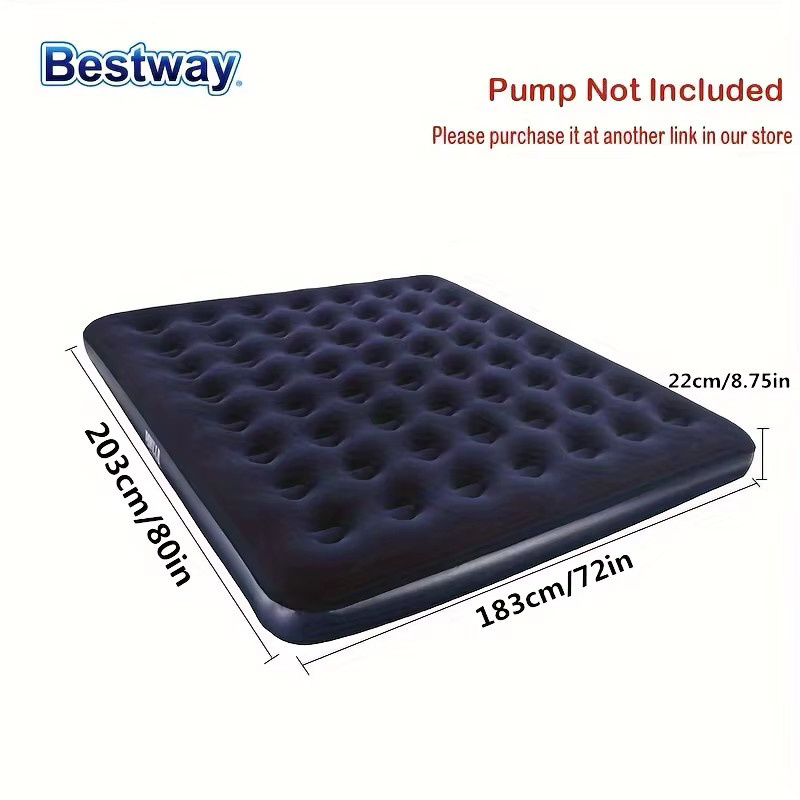 Bestway Luftmatratze mit Soft-Top und beflockter Microfaser Oberfläche für Indoor und Outdoor, Blau, B: 400 cm - Bild 4