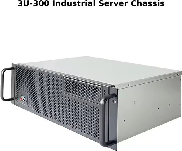 VBNM 3U-300 Rackmount-Servergehäuse in Silber mit optischem Laufwerksschacht, unterstützt Micro-ATX Mainboards und ATX-Netzteile, Tiefe: 300 mm - Bild 1