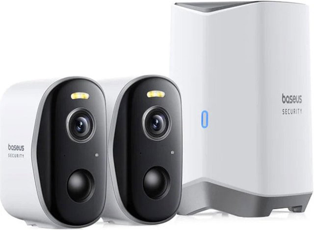 Baseus N1 Plus Überwachungskamera Set 2 Stück, Wi-Fi, 2K Auflösung, IP67 wetterfest für den Außenbereich, S0TY002131 - Bild 1