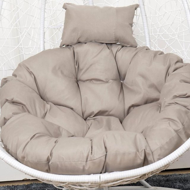 Rundes Papasan-Sitzkissen in Beige mit abnehmbarem Bezug aus Polyester - Bild 1