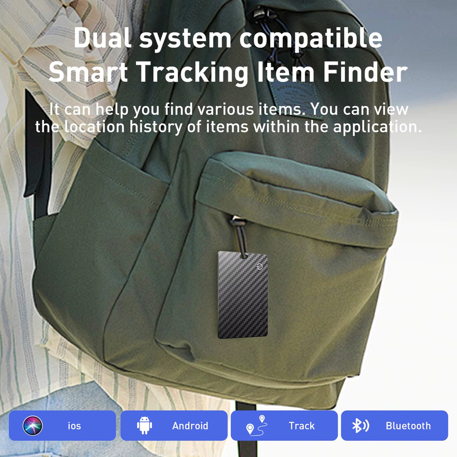 MOSON Ultradünne GPS-Ortungs-Smart-Tag Brieftaschen-Tracking-Karte für Android und iOS in Schwarz - Bild 2