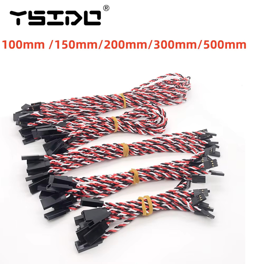 YSIDO RC Servo Verlängerungskabel Set aus 10 Stück für Hubschrauber, Flugzeuge und Drohnen, JR Anschluss, verschiedene Längen: 100mm, 150mm, 200mm, 300mm und 500mm - Bild 2