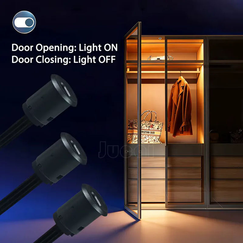 IKSLED Intelligenter LED-Schrankbeleuchtungs-Controller mit Dual-Tür-Sensor und Handwellenfunktion in Schwarz für 12V Küchen- und Möbelbeleuchtung - Bild 5
