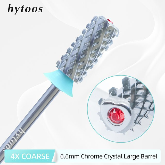 HYTOOS Hartmetall Acryl Nagel Bohrer Bits, Chrom Kristall, Barrel - Bild 1