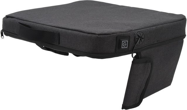 Beheiztes Stadion-Pad von OutsideWorld, USB-beheizbares Kissen mit 3 Temperaturstufen, grau/schwarz, waschbarer Polyesterbezug - Bild 1