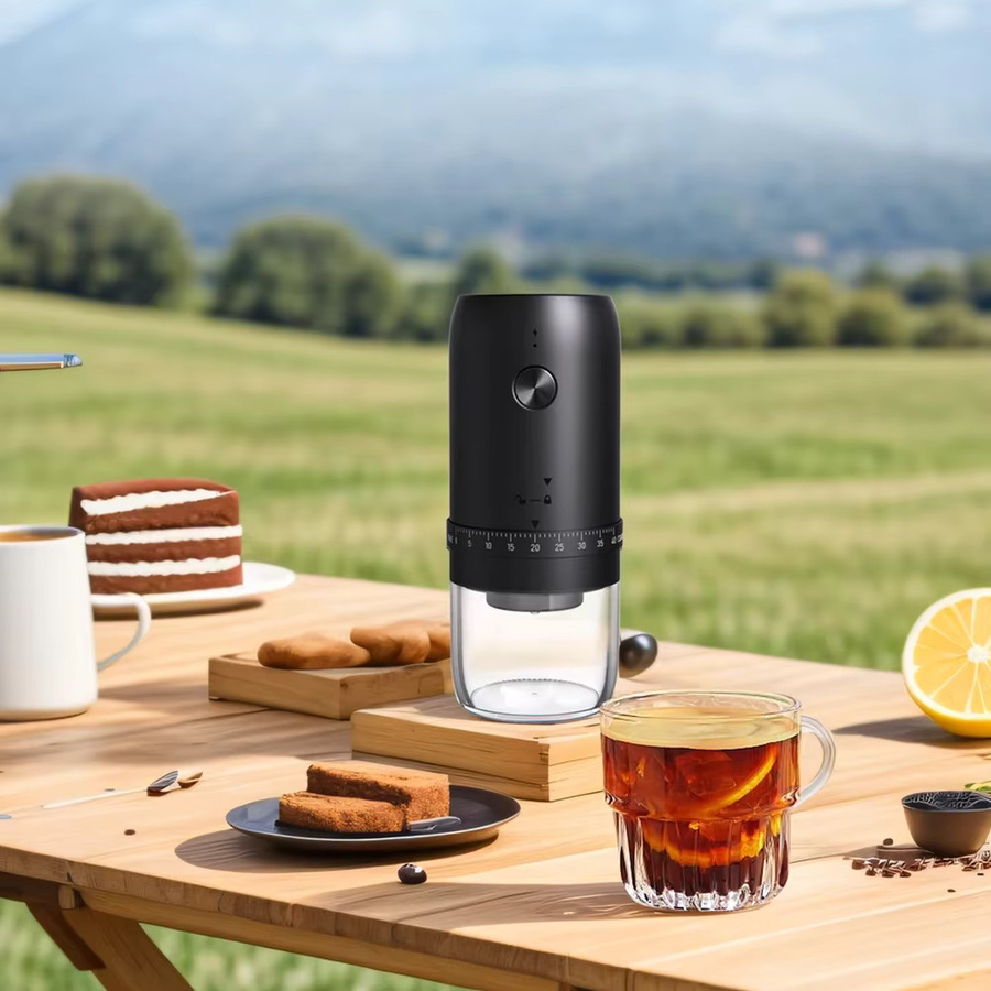 Kabellose elektrische Kaffeemühle von kawu in Schwarz mit 40 einstellbaren Mahlgraden für Espresso und French Press - Bild 3