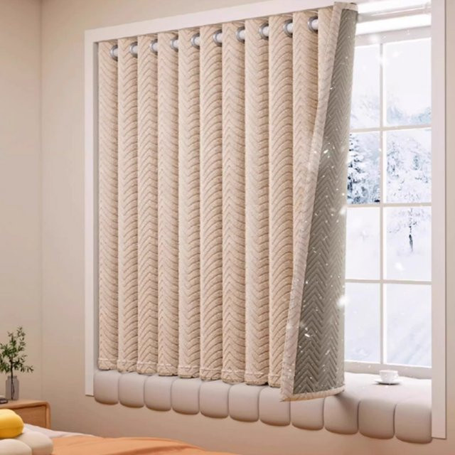 CENTURyMiG Thermische Vorhänge aus Polyester mit Verdunkelungseffekt und Schallschutz, Winddicht und Frostschutz, Modernes Design mit Ösen - Bild 1