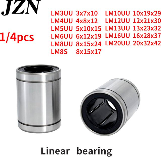 JZN Lineare Linearschlitten Lineare Optische Achse Bewegungslager LM3UU bis LM20UU in Silber - Bild 1