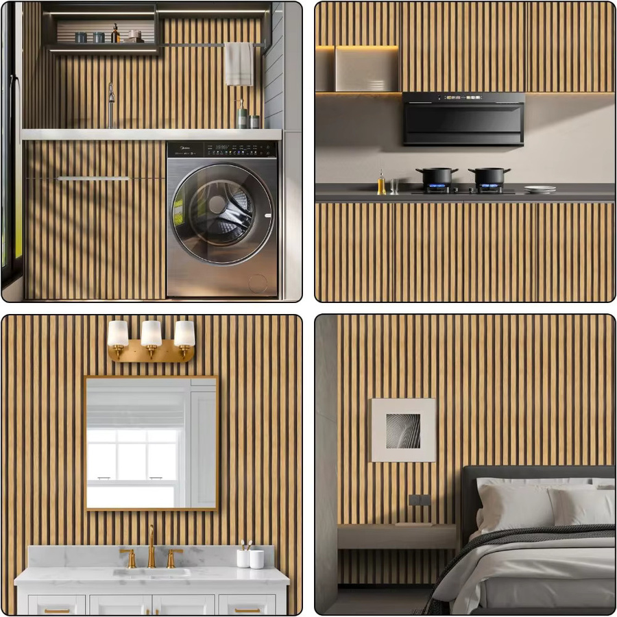 Selbstklebende Tapete mit Gitter-Streifen-Design in Braun für Wohnzimmer, Schlafzimmer und Esszimmer - Bild 3