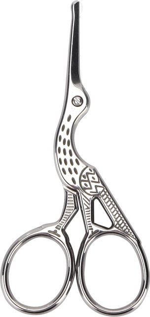 Kran Design Schere aus Edelstahl in Silber Grau für Nähen, Stickerei und DIY Handwerk - Bild 1