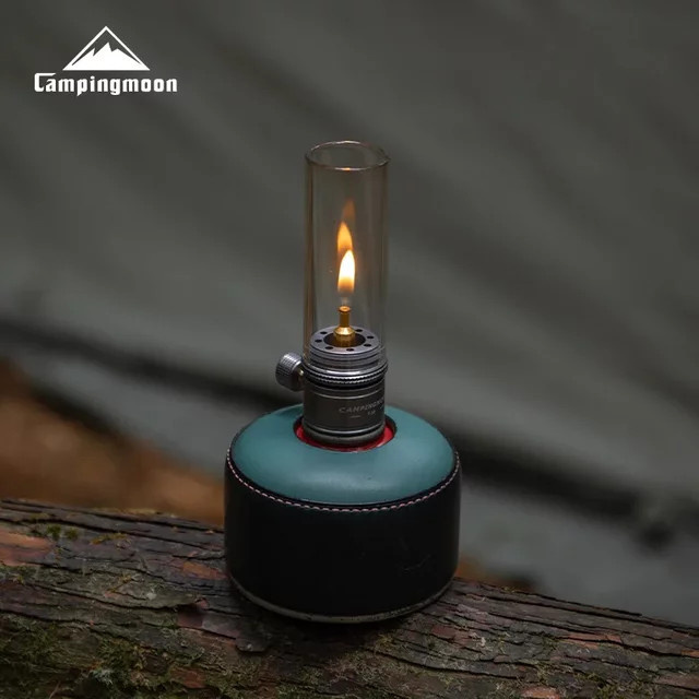 Campingmoon T-1D Mini tragbare Gaslaterne aus Aluminiumlegierung mit Glasabdeckung in Silber - Bild 1