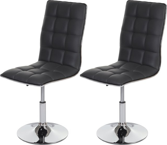 2er-Set MCW Esszimmerstühle C41 in Grau aus Kunstleder, höhenverstellbar und drehbar - Bild 1