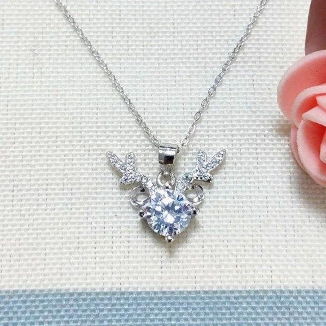 Halskette mit Anhänger 925 Silber, Zirkonia, Damen - Bild 1