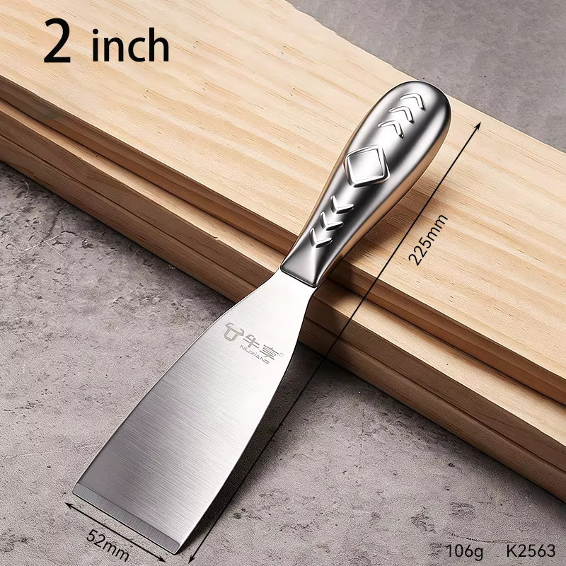 NIUXIANG Multifunktionaler Edelstahl Schaber als Spachtelmasse-Entferner und Trockenbau-Finisher für Wandreparaturen und die Küchenreinigung, Silber - Bild 5