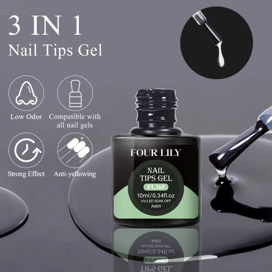 Four Lily Nagelspitzen-Gel, Glänzend, Soak Off UV/LED-Gel - Bild 3