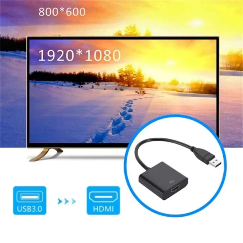 PzzPss USB 3.0 zu HDMI Video Adapter in Schwarz für Full HD 1080P zur Verbindung von Desktop oder Laptop mit externen Bildschirmen - Bild 4