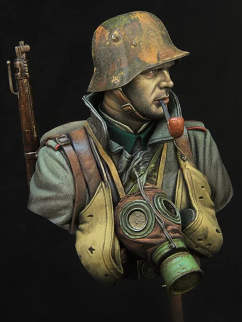 ZKBOZK Soldat WWI, Harzmodellfigur Büste, 1/10, unmontierter und unbemalter Bausatz - Bild 1
