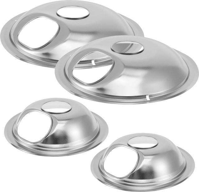 Willstar 4-teiliges Tropfpfannen-Set aus verchromtem Stahl in Silber für Elektroherde - Bild 1