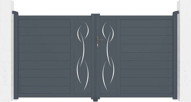Casanoov Elektrisches Flügeltor Life aus Aluminium in Grau inklusive Drehtorantrieb Ranger B150, B/H: 305 x 161 cm - Bild 1
