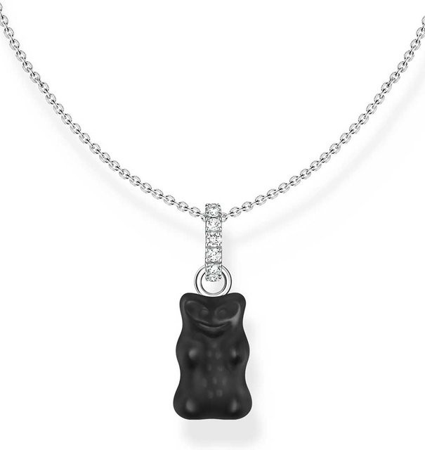Thomas Sabo Kette mit schwarzem Goldbären Anhänger, 925 Silber, Zirkonia, Damen - Bild 1