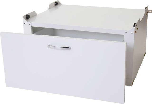 Waschmaschinenunterschrank MCW-E50 mit Schublade als Sockel Podest Erhöhung in Weiß, B/T/H: 33 x 61 x 62 cm - Bild 1