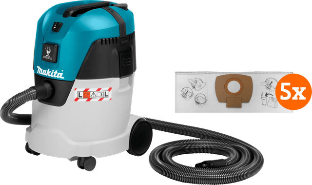 Makita VC2512L Werkstattsauger Blau inklusive 5 Staubsaugerbeuteln - Bild 1
