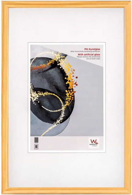 Walther Design Holzrahmen mit Kunstglas und Passepartout, Natur, B: 20 cm, H: 30 cm - Bild 1