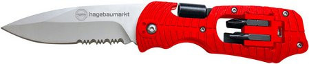 Hagebau Multifunktionsmesser aus Metall in Rot, Schwarz und Silber mit einer Klingenlänge von 190 mm - Bild 1