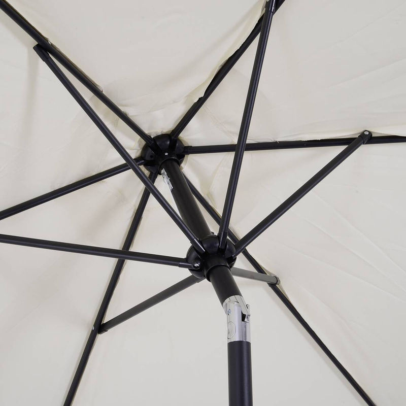 Outsunny Knickschirm Sonnenschirm aus Aluminium und Stahl mit Polyesterbespannung in Beige, Durchmesser: 2,6 m, Höhe: 2,35 m - Bild 2