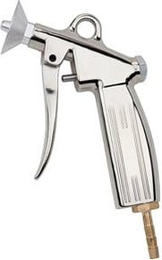 Riegler Blaspistole mit Schutzschild aus silbernem Aluminium-Druckguss und Nippel NW 7,2-7,8 - Bild 1