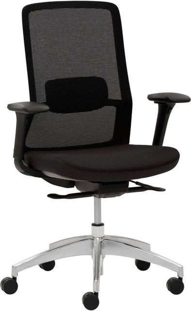 Mayer Sitzmöbel Drehstuhl 2482 mit schwarzem Sitz und Edelstahlgestell B/H/T: 69 x 99,5 x 67 cm - Bild 1