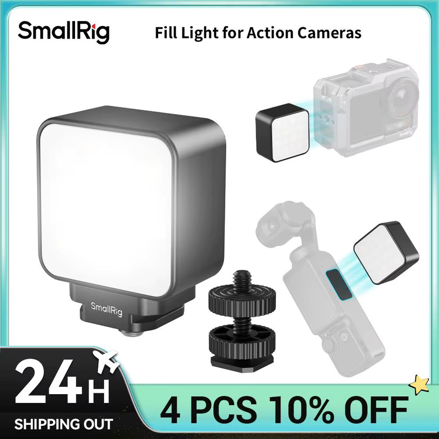 SmallRig Pocket 4 Magnetisches Mini-LED-Videolicht in Schwarz für DJI OSMO Action 6, 5 Pro, 4 und Nano mit 3000K-6000K Farbtemperatur und 500mAh Akku - Bild 1