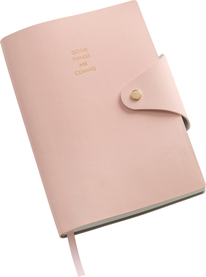 Notizbuch Heine Home in Rosé mit Softcover aus Kunstleder, A5, liniertes Papier mit extra Lesezeichen - Bild 2