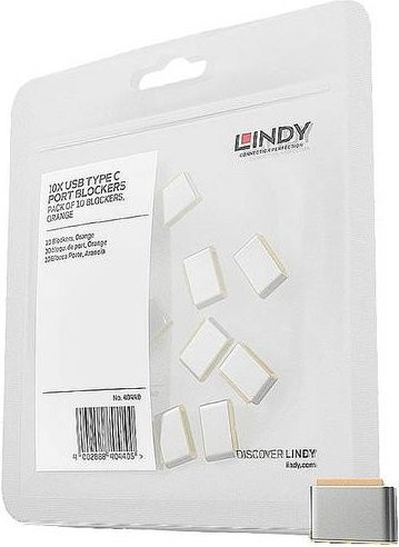 Lindy USB-C Port Schloss 10er Set Orange ohne Schlüssel 40440 - Bild 1