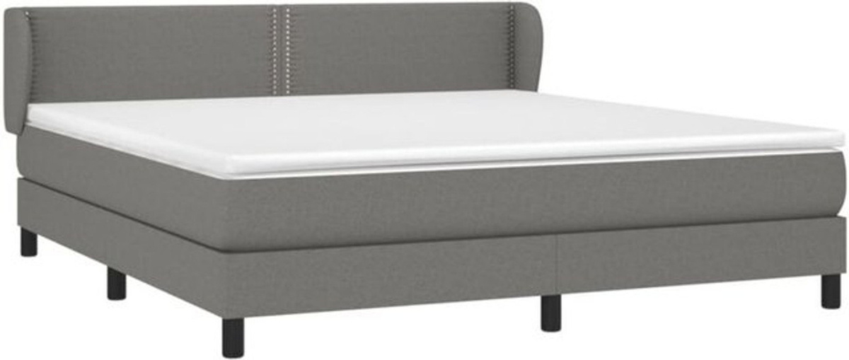 vidaxl Boxspringbett mit Matratze aus Stoff in Anthrazit B/T/H: 180 x 200 x 88 cm - Bild 1