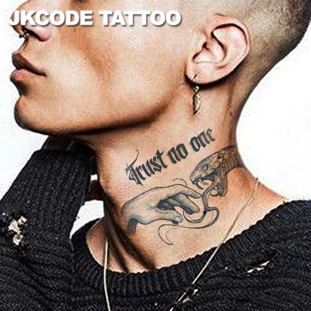JKCODE TATTOO Temporäre Hals- und Hand-Tattoo-Aufkleber, Viper und I - Bild 1
