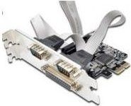 MicroConnect Adapter Parallel/Seriell PCIe 2.0 in Silber mit 1x Parallel und 2x Seriell Anschluss - Bild 1