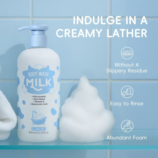LAIKOU Milch-Duschgel, 400 ml, mit Niacinamid - Bild 1