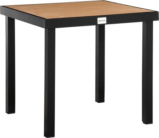 Outsunny Gartentisch für Garten Terrasse und Balkon aus Aluminium und Kunststoff in Beige B/H/T: 80 x 74 x 80 cm